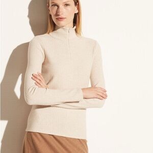 NWT Vince Ribbed Half Zip Turtleneck Sweater Size Small